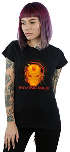 Marvel Women's Avengers Iron Man Invincible T-Shirt Black Large