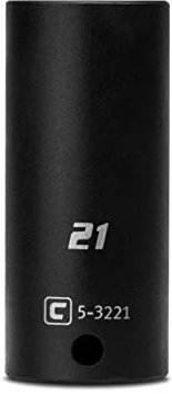 Capri Tools 21 mm Deep Impact Socket, 3/8-Inch Drive, 6-Point, Metric