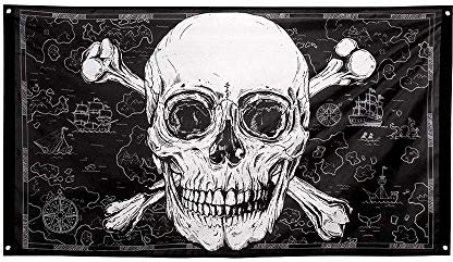 Boland - Bandera pirata (90 x 150 cm), color negro