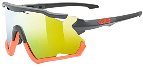 uvex sportstyle 228 - Sportbrille für Damen und Herren - 100% UVA-, B, C Schutz - abnehmbarer Rahmen - grey matt orange/orange - one size