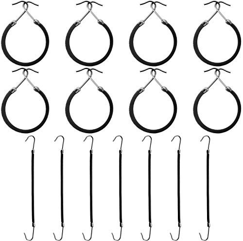 Chuangdi 15 Stücke Haargummi mit Haken Pferdeschwänze Haken Gummiband Schwarz Elastisch Haar Styling Gummibänder für Frauen Haarstyling