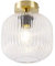 Qazqa - Art Deco Art-Deco-Deckenleuchte I Deckenlampe I Lampe I Leuchte Messing mit Klarglas - Karel I Wohnzimmer I Schlafzimmer - Rund - LED geeignet E27
