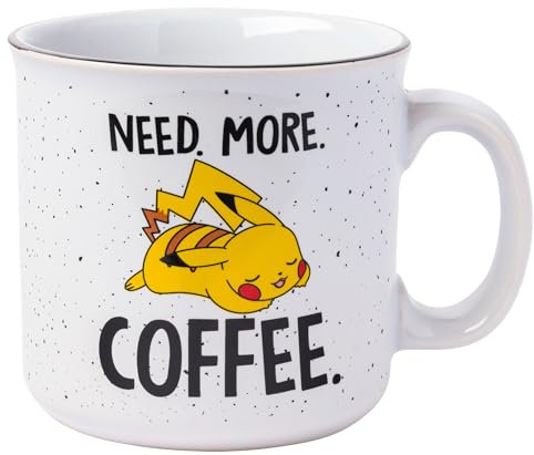 Silver Buffalo Pokemon Pikachu Need More Coffee Keramik-Becher, 590 ml