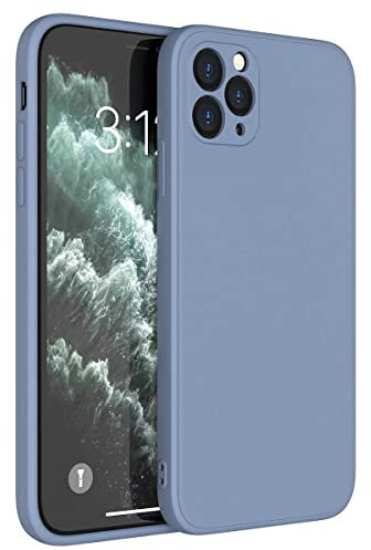 Mixroom - Cover Custodia Case per iPhone 11 Pro Protezione Copre Fotocamera in Silicone TPU Opaco con Bordi Piatti Colore Blu Acciaio