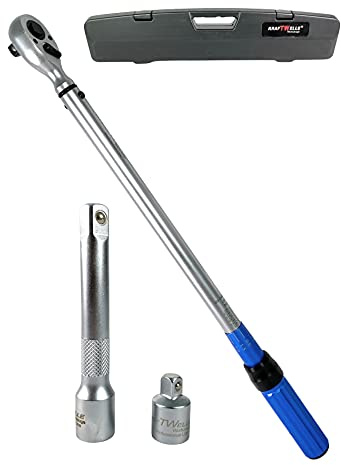Kraftwelle Drehmomentschlüssel 1/2 Zoll 60-345 NM Umschaltknarre 592mm Lang Ratsche KFZ PKW Profi Industrie