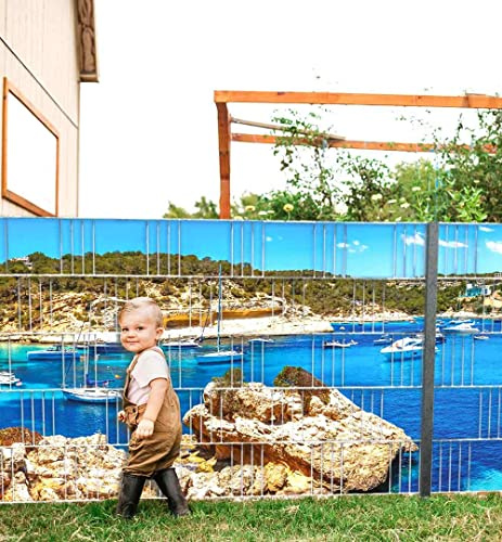 MyMaxxi Infinity Zaunsichtschutz | Strand 02 Teil2 Motiv 5 Streifen | Sichtschutzstreifen für Doppelstabmattenzaun | Windschutz Sonnenschutz Blickdicht | Sichtschutz Garten | Sichtschutz