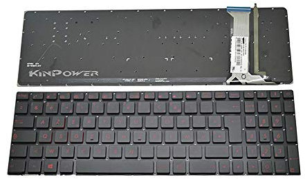 KinPower Clavier Azerty Français Compatible avec ASUS GL752JW GL752V GL752VL GL752VW GL752VWM Noir