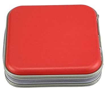 CD Wallet - 40 Disc CD DVD Case Storage Album Bag Wallet - Hand Strap Zip-Lock Disk Storage Holder Protector Travel Case Organizer - CD DVD Disc Storage Boxes for Collection and Travel (Red)