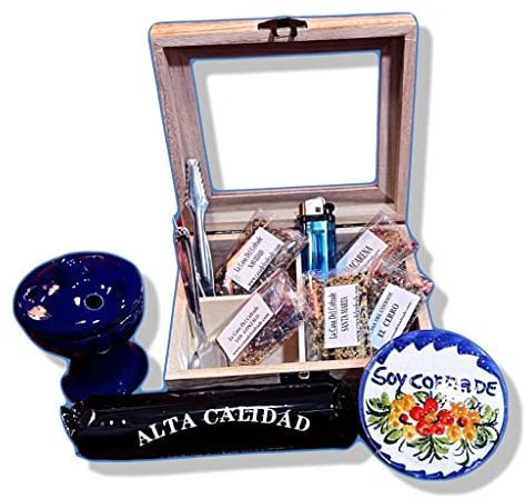 Cofre Soy COFRADE | Incensario | 10 Pastillas | 5 Bolsas de Incienso de 12 Gramos | 1 Recipiente con el Lema Soy Cofrade | 1 cucharilla | 1 Pinza | 1 mechero
