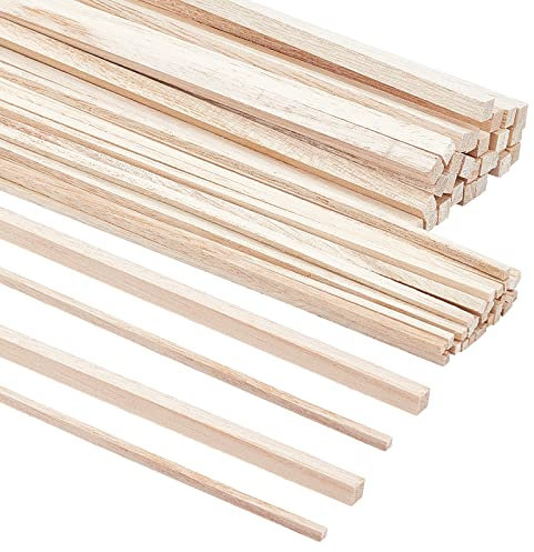 OLYCRAFT 60 varillas de madera de balsa cuadradas para manualidades