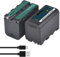 Hisewen 2er Pack NP-F750 Akku mit USB-Ladeanschluss für Sony NPF F960 F970 F750 F550 F980 F930 F770, NP-F Akkus für YONGNUO Godox LED-Videoleuchte YN660 LED308