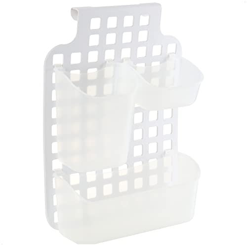 COM-FOUR® Ensemble d'étagères de salle de bain 4 pièces - Rangement suspendu pour salle de bain et cuisine - Organisateur suspendu au-dessus des armoires et des portes (Panier suspendu 4 pièces blanc)
