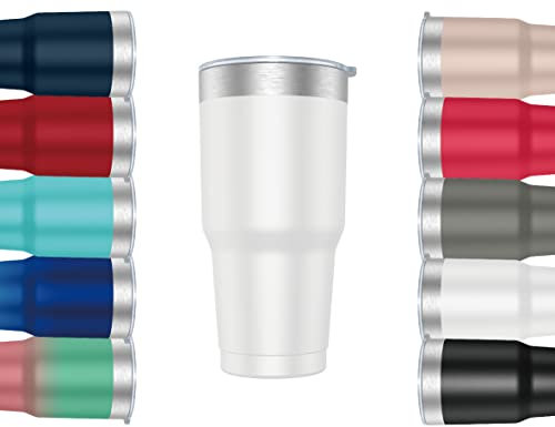 Mi Ko Mi Ka Taza Termo Café y Te para Llevar en Mano o en Coche - Taza Térmica de Acero Inoxidable Asa Tapa (900ml, Blanco)