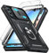 LeYi Funda para Samsung Galaxy A34 5G: con [2-Unidades] Cristal Vidrio Templado, Carcasa Cubierta de cámara Deslizante Proteger 360 Full Protección Anillo Soporte Bumper Case,Negro