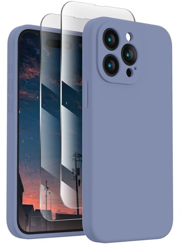 FireNova Designed for iPhone 15 Pro Case, 6.1, Space Gray | Silicone Upgraded [Camera Protection] Phone Case, with Soft Anti-Scratch Microfiber Lining Inside