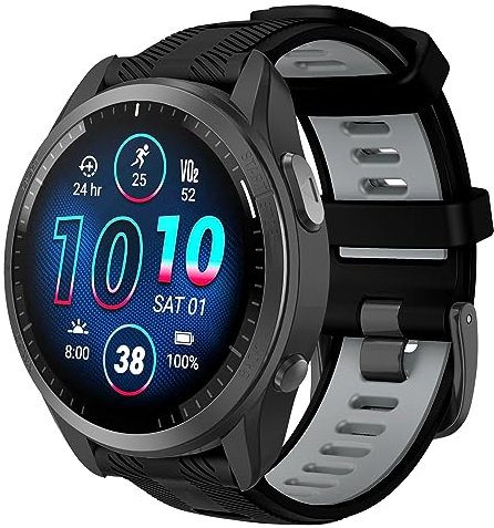 ISABAKE Armband für Garmin Forerunner 945/935/955/965 Armband, 22mm Silikon Ersatzarmband für Fenix 7/Fenix 6/Fenix 6 Pro/Fenix 5/Fenix 5 plus/Quatix 5/Approach S62/S60/MARQ/Descent G1 Armbänder