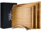 TreeFever Lot de 3 planches à découper en bambou avec support en aluminium élégant pour sécher, planche à découper de cuisine avec rainure à jus, cadeau (argenté)