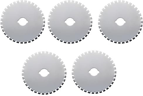 Vleant Lot de 5 lames de rechange durables pour cutter rotatif 45 mm pour matelassage, scrapbooking, couture, loisirs créatifs