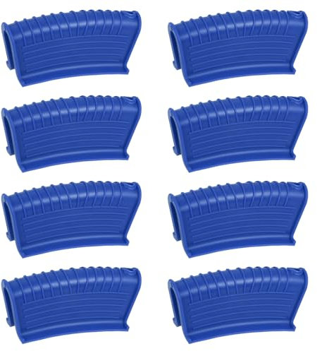 sourcing map 8pcs Silicone Assist Hot Pan Handle Holder Hot Skillet Handle Covers Pot Holder Sleeve Non-Slip Heat Resistant for Kitchen Pot Frying Pans Cookware Blue