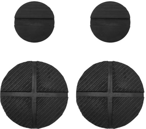 SUPERFINDINGS 4Pcs 2 Style Rubber Jack Pads Black Car Jack Pad Universal Non-slip Floor Jack Rubber Pad Slotted Trolley Jacking Rubber Blocks for Cars Repair Accessories