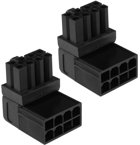 eMagTech 2PCS 8PIN Power Adapter 90 Degree GPU VGA PCIe Connector for Desktop Computers Graphics Card Right Angle Elbow Adapter Black (Angled Downwards)