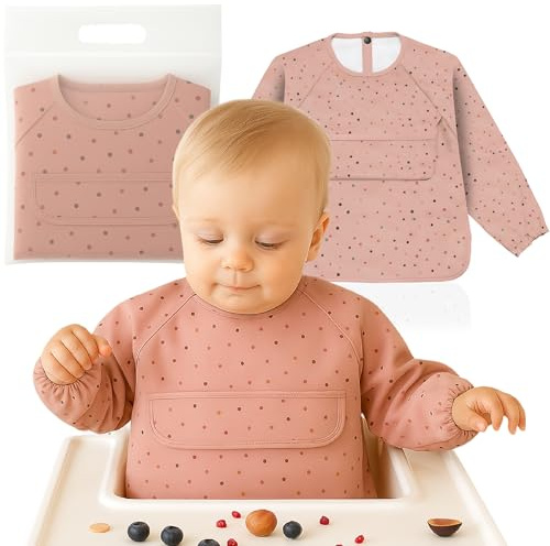Weakup10 Wasserdichtes Ärmellätzchen | Wasserdichte Babylätzchen | Bib | 6 bis 36 Monate | Baby Lätzchen mit Ärmel | BLW-Ärmellätzchen** | Wasserdichtes Babylätzchen | Leicht zu reinigen