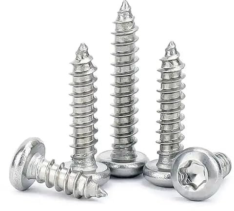 Torx Lot de 25 vis à tôle M5 x 50 mm, en acier inoxydable 304, vis à bois autoforeuses