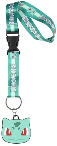 Bioworld Schlüsselband für Ausweise, Pokemon, für Damen und Herren, Schlüsselband für Schlüssel, Brieftaschen, Lehrer oder Handys, Grün, Einheitsgröße