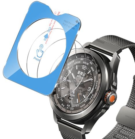 Aerku Protector de Pantalla para Xiaomi Watch S4 Sport, [3 Pcs] 9H Alta Sensibilidad Resistente a Arañazos Cristal Templado Vidrio con Ayuda de Posicionamiento para la Instalación