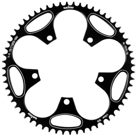 QQY 110/130 BCD - Plato estrecho y ancho para bicicleta de 36/38/40/42/44/46/48/50/52/54/56/58/60T, 5 tornillos redondos estrechos y anchos para bicicleta de carretera de 9/10/11 velocidades MTB (52T,