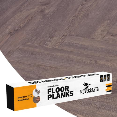 Self Adhesive Floor Planks - 20 Planks Pack Covering 29.92 sqft / 2.78sqm | Each Stick On Tile Plank Measures 5.9x35.9in (91.4x15.2cm) | Peel and Stick Vinyl Flooring | Darker Brown Oak