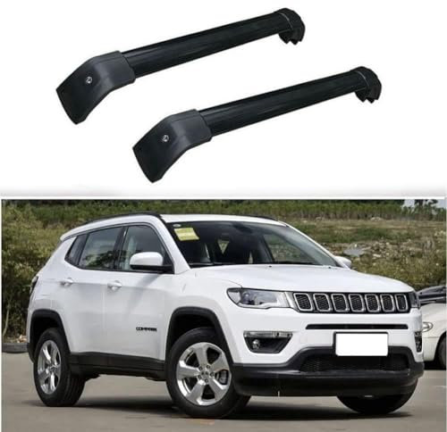 WBWJYAI Dachträger-Querstangen Dachträger Dachgepäckträger für J-eep Compass 2017 2018 2019 2020 2021 2022 Dachträger aus Aluminium 2 Stücke,B