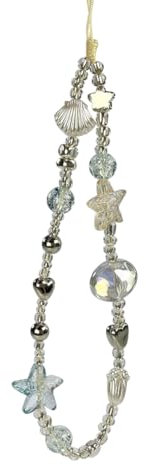 FSSTUD Sea Shell Star Phone Charm Beaded Digital Camera Wrist Strap Acrylic Bead Pendant Charm Cute Phone Chain Strap Cell Hand Wrist Lanyard