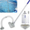 Aspirador Piscina, Limpiafondos Piscina, Aspirador De Piscina para Piscina Elevada, con Manguera, Cabezal De AspiracióN Y Mango TelescóPico De 144 Cm, Piscinas Enterradas E Hinchables (A)