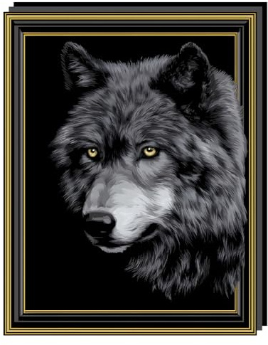 SUPERDANT 3D Wandtattoo Schwarz Weiß Wolf Wandsticker Tier Wanddekor Vinyl Kunstaufkleber Wandaufkleber Für Schlafzimmer Wohnzimmer Spielzimmer Deko Geschenk Für Jungen 56x44.3cm