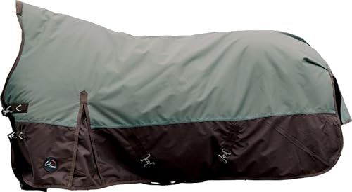 HKM Highneck Weidedecke Norwich 600D Regendecke mit Fleece (Olive/braun, 155)