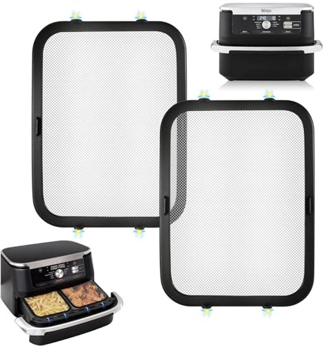 2 Pcs Grille Anti Projection pour Air Fryer Ninja 10,4 L AF500EU | Protège-Éclaboussures Réutilisable en Acier Inoxydable, Lave-Vaisselle, Protection Spirale Chauffante, Accessoires Air Fryer