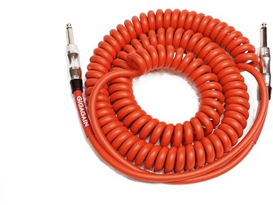 Coil600 - Cable de guitarra en espiral para guitarra eléctrica y bajo, diseño flexible, señal de bajo ruido, conectores robustos, ideal para escenario y estudio