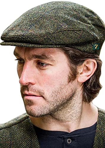Mucros Weavers Irish Trinity Flat Cap for Men Newsboy Hat - - large