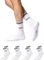 Snocks Retro Socken aus Bio Baumwolle 4 Paar - Lifestyle Socken im Streifen Design - Lange Tennissocken für Damen & Herren - Hohe Sportsocken - Gr. 39-42 - Farbe Weiß