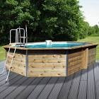 Piscine Bois Waterclip LUCON 590x420x111 cm hors sol octogonale