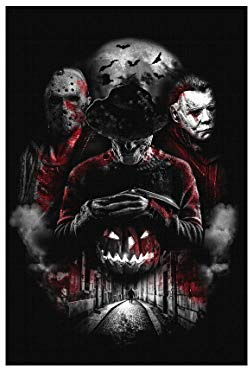 Uglyshirt89 Nightmare Gang Premium Leinwand | Keilrahmen Bild Gemälde Wandbild (Schwarz, 60 x 40 cm)