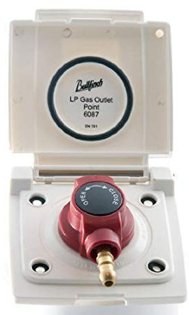 BULLFINCH Caravan White Bbq Gas Point And Quick Release Plug In Tail Connector