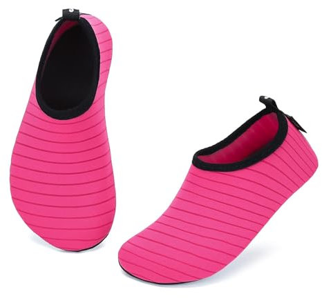 SAGUARO Escarpines Niño Niña Zapatillas para Agua Zapatos de Río Playa Calzado Deportes Acuáticos para Piscina Buceo Surf Natación Nadar Mares Vela Rocas, Rosa Caliente, 32/33 EU