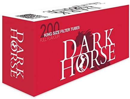 Dark Horse 1000 Filterzigarettenhülsen mit Filter - Zigaretten schnell und bequem selbst stopfen und bares Geld sparen - Passen für alle Zigarettenmaschinen und Stopfer