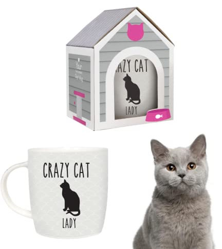 Splosh Precious Pets Crazy Cat Lovers Lady Mug | Personalised Ceramic Mug | Customised Coffee Cup | Tea Cup Gifts for Women | Presents for Women Cute Gifts