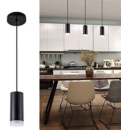 Hobaca 12W Moderno LED Cilíndrico Acrílico Focos para el techo Downlight Lámpara Iluminación colgante de la isla para Cocina Isla Bar Salón Comedor Luz (Blanco frio 6000K)