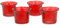 Creativery Teelichtgläser 63x45 mm Set 4 Stück Teelichthalter Glas mit geschwungenem Rand Tulpenform Farbauswahl: rot 250
