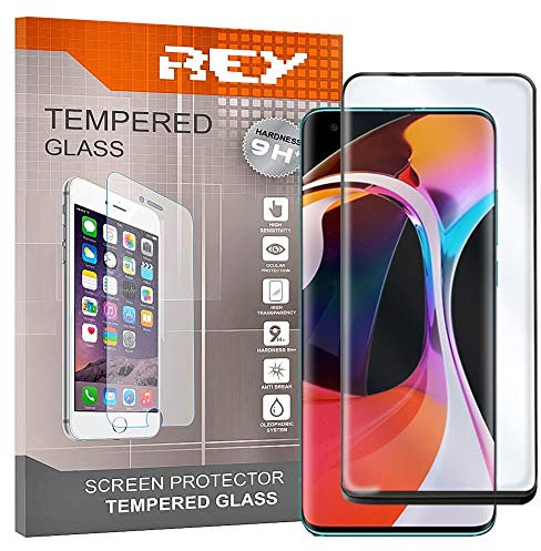 REY Protector de Pantalla 3D para XIAOMI MI 10 - MI 10 Pro - Mi10 - MI 10 Ultra, Negro, Protección Completa, 3D / 4D / 5D (Pack 2X)