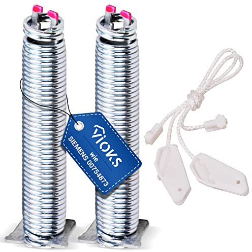 VIOKS Türscharnier Feder Set Ersatz für Siemens 00754873-2x Rosa Federn mit Seilzug für Bosch Geschirrspüler - Türfeder Siemens Geschirrspüler